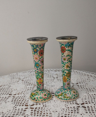 Pair vintage 1970s - pair, kashmiri