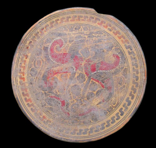 Old greek terracotta plate - old,