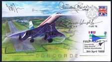 CONCORDE 50th ANNIVERS. COVER SIGNED WALPOLE/THOMPSON/JEALOUS/HAZELBY/BROWN_#1/1