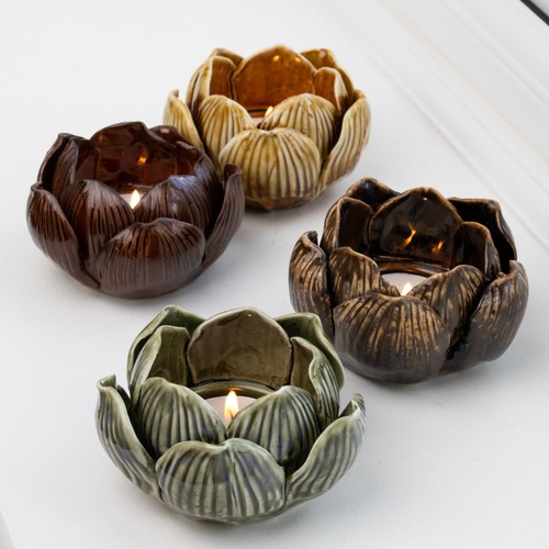 Lotus flower tea - light, holders