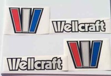 Wellcraft reflective BIG 8x6 outlined W stickers 22 inch set FREE Fast ship