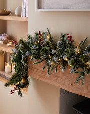 Salzburg Green Garland 50 Warm White LED Lights Christmas Decoration - 1.8m long