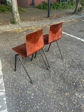 Mid Century West German Flototto Pagwood Thur Op Seat Stacking Chair Vintage 