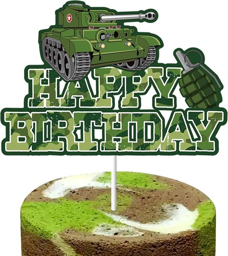 Tank cake topper birthday - topper,