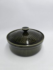 Vintage Green Stoneware Lidded