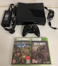 Xbox 360 Console Slim Black 250GB -With 2 C.O.D Games- Fully Working - GC