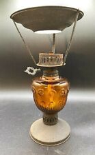 Oil Lamp Glass & Steel Reproduction of Victorian Parlour Light Vintage 