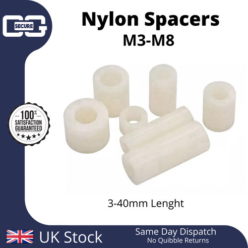 White nylon standoff plastic - white,
