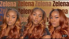 Cloud 9 What Lace Zelena 13x6 Lace Front Wavy Brown Ginger Flamboyage Auburn Wig