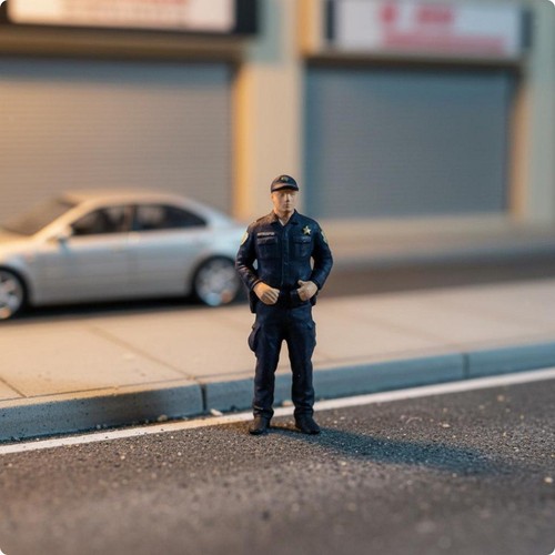 Resin police action figure - resin,