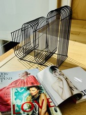 HABITAT Black Metal Wire Magazine Rack Modern Home / Office