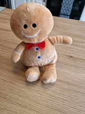 WH SMITH Christmas Musical Gingerbread Man Plush Toy 