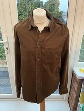 Ladies H& M Brown Corduroy Long Sleeve Shirt Size M