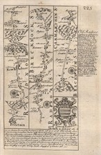 Presteigne-New Radnor-Builth Wells road strip map by J. OWEN & E. BOWEN 1753