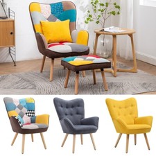 Patchwork Fabric High Back