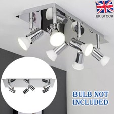 6 Way Ceiling Spot Light Fitting LED GU10 Adjustable Kitchen Spotlight Bar Lamp