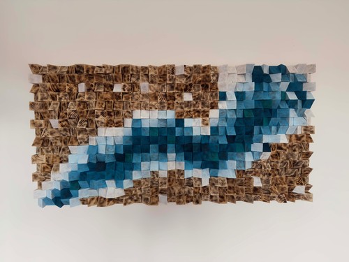 Handmade wooden wall art panel - wall,