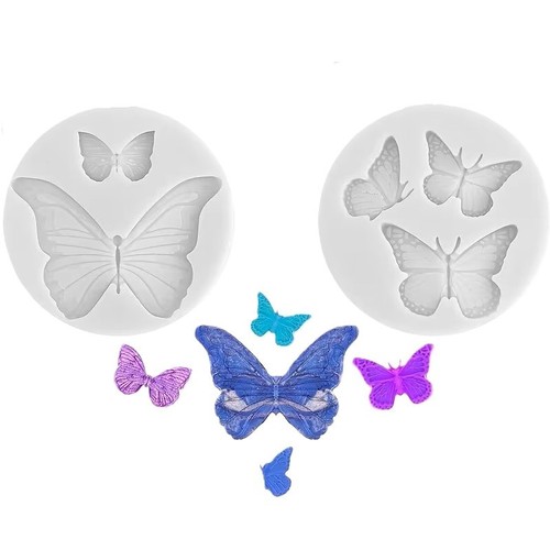 2pcs butterflies grey - ,