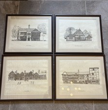 Prints of historical Timber Frame Greater Manchester English buildings.