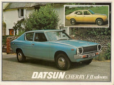 Datsun Nissan Cherry FII 100A Saloons 1977-1978 UK Market Single Sheet Brochure