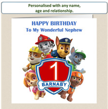 Personalised Paw Birthday Card