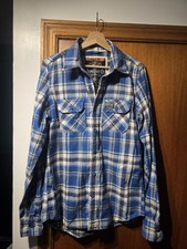 Mens Blue Superdry Lumberjack Shirt Size Medium 