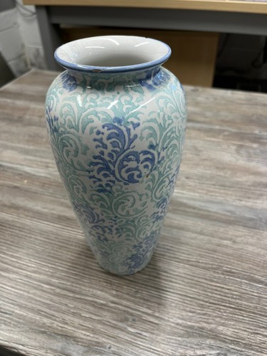 Blue aqua white - white, ceramic