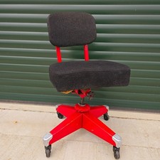 Vintage Industrial Tanker Swivel Adjustable Machinists Chair Steel 1950s