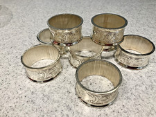 Set Of 8 Mayell EP On Zinc Matching Napkin Rings GREAT FOR CHRISTMAS