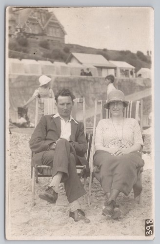 Rppc seaside couple deck - rppc,