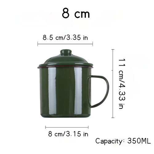 Armygreen enamel mug vintage - mug,