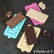 3pc Silicone Chocolate Bar Slab Mould Tray Waffle Square Block Break Apart Mold