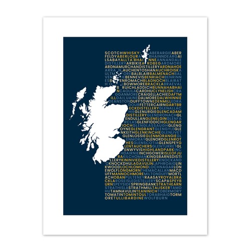 Scotch whisky distilleries - scotch, map