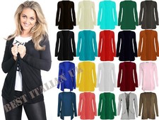 Womens Ladies Girls Long Sleeve Boyfriend  Top Open Pocket Cardigan 8-26
