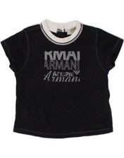 ARMANI BABY Baby Boys Graphic T-Shirt Top 3-6 Months Black Cotton AN13