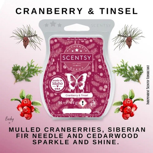 Scentsy cranberry tinsel - scentsy, wax