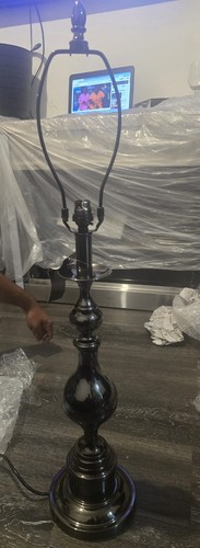 Black glossy candlestick - black,