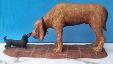 BORDER FINE ARTS DACHSHUND AND BLOODHOUND - BIG DOG LITTLE DOG - A4672 - PERFECT
