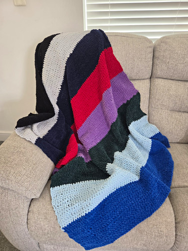 Multicolour striped crochet - striped,