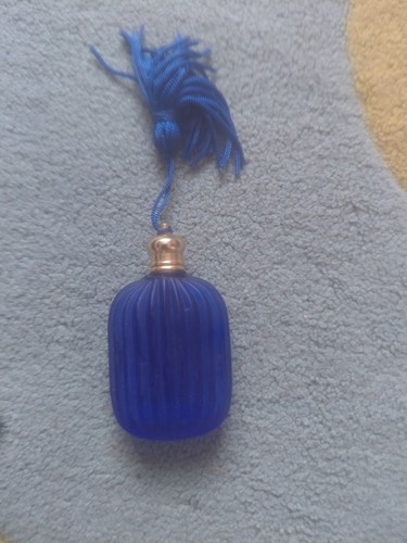 Vintage blue glass perfume - glass,