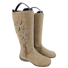 Victoria Jayne Womens Suede Knee High Flower Boots Size UK 4 EU 37 US 6