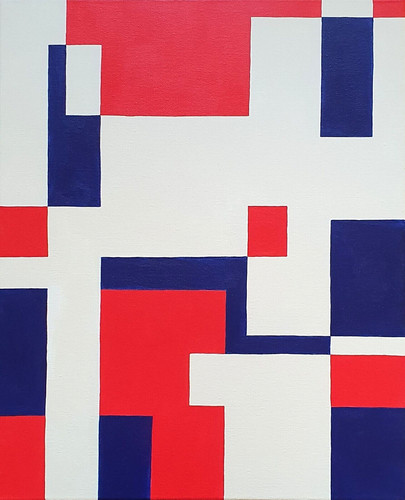 Geometric abstract painting - geometric,