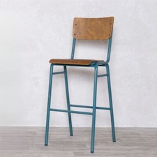 WOODEN BAR STOOL GREEN FRAME