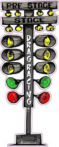 Drag racing cartoon tree - drag, decal