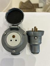 Lewden 10 A Metal Clad Socket & Plug 2 Pin Plus Earth Weatherproof IP66 freepost