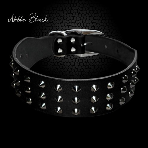 Black spiked rivets dog - black,