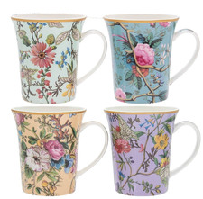 Set of 4 Mugs Floral Design