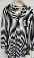 Primark Love To Lounge Oversized Night Shirt Black White Stripes - Size L