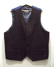 Vintage Racing Green Men's waistcoat Formal Smart Casual Brwn Check 48R-48"Chest