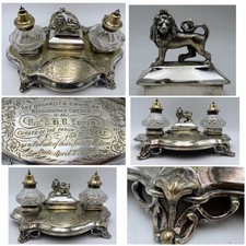 Victorian inkwell silver - victorian,